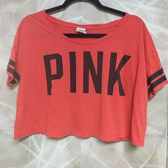 PINK Victoria's Secret Tops - Pink Crop T Shirt Top